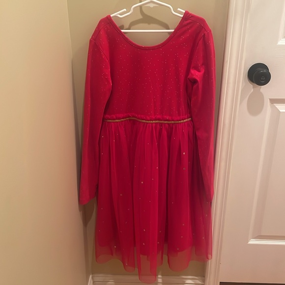 Hanna Andersson Kids Holiday Long Sleeve Shimmer Tuille Dress, size 12 - Picture 6 of 7